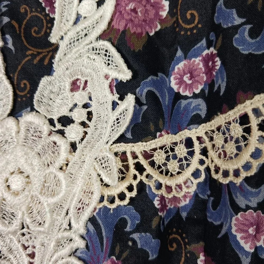 Gunne Sax Jessica McClintock Girls Dress Vintage Size 10 Lace Detail Tie Back - Picture 3 of 11